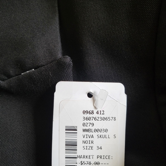 New Zadig & Voltaire Viva Skull Stars Strass Black Blazer Suit Jacket NWT 34/XS - Picture 12 of 15